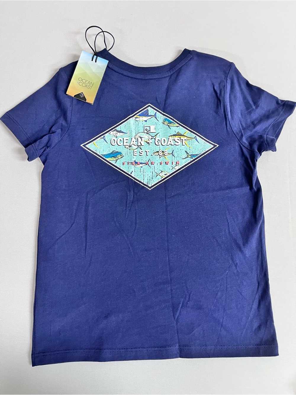 Brand New-Ocean+Coast Navy SinkSwim Graphic SS Tee
